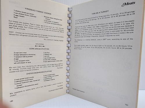 Vtg The Woman’s Club of Raleigh Cookbook Spiral Paperback 1976 1st Edition NC - Imagen 6 de 13