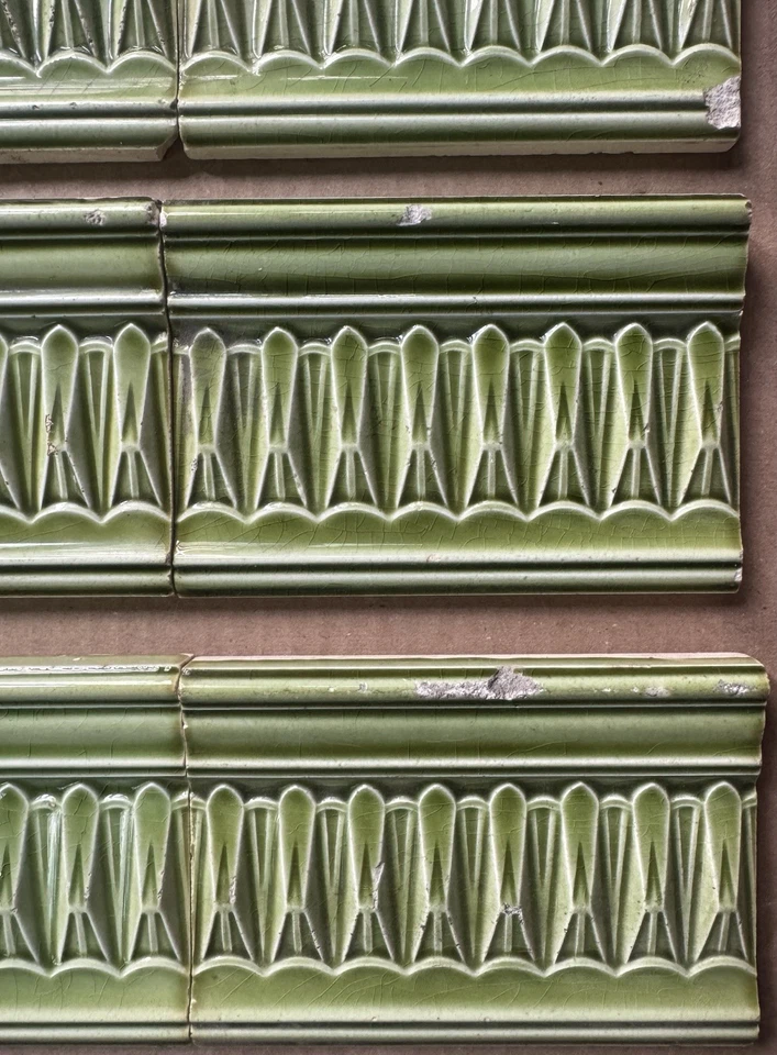 20 德国 - 古董艺术 NOUVEAU MAJOLICA BORDER 瓷砖 C1900 — 第 4/4 张图片