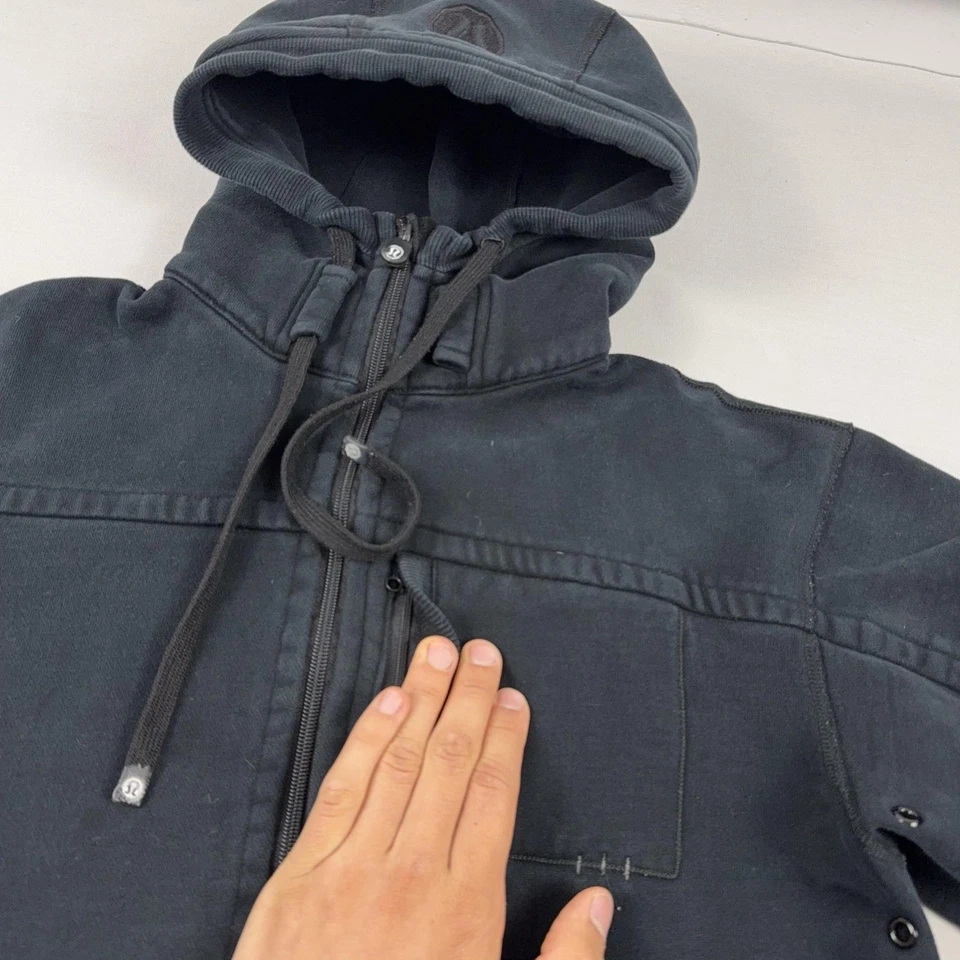 Lululemon Hoodie Mens Large Black Scuba Full Zip Jacket HEAVYWEIGHT Sweatshirt - Image 4 of 4