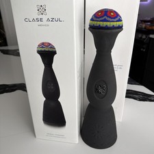 Mezcal Clase Azul Durango Joven Tequila 750ml Empty Bottle Beaded Stopper Black