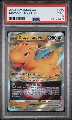 2022 POKEMON GO #050 DRAGONITE VSTAR PSA 9