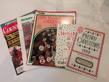 Vintage 1980s 1990s Cross Stitch Magazines Christmas Lot Of 5 See Photos