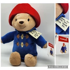 2022  14" Paddington Bear Stuffed Plush Blue Coat Red Hat NEW w/ tag
