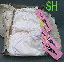 3 Pairs Vintage Shadowline High Waist Granny Panties Nylon Lingerie s8 White NWT