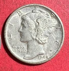 1942S US Mercury SILVER Dime "San Francisco" Mint! XF! Old US Coin!