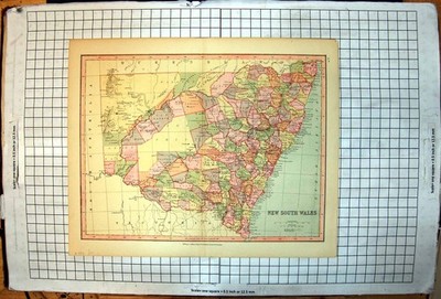 Alter Druck Australien Karte New South Wales Riverine District Clarendon um 1880 19.