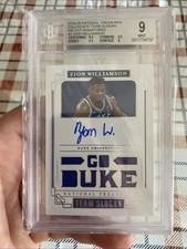 2019 Panini NT ZION WILLIAMSON #1 RC Team Slogan Diecut Auto/5 BGS 9/10 Auto🔥🔥