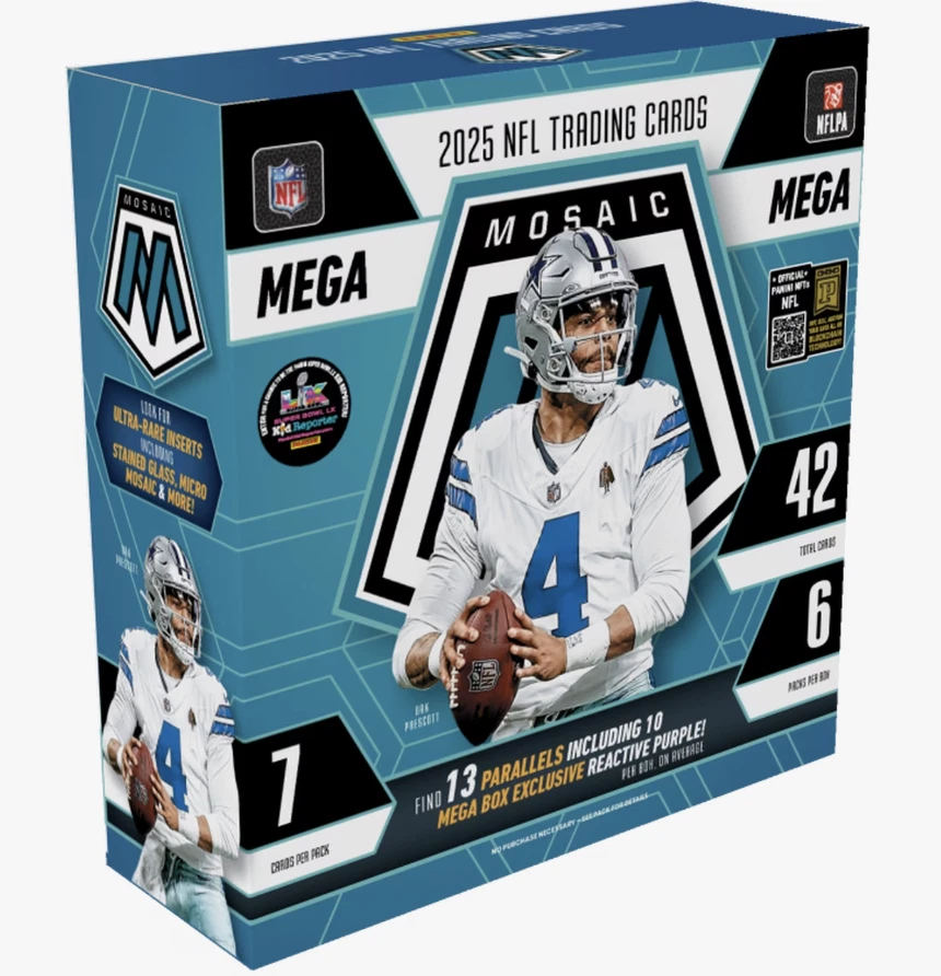 2025 Panini Mosaic Football Factory Sealed Mega Box FREE SHIPPING !