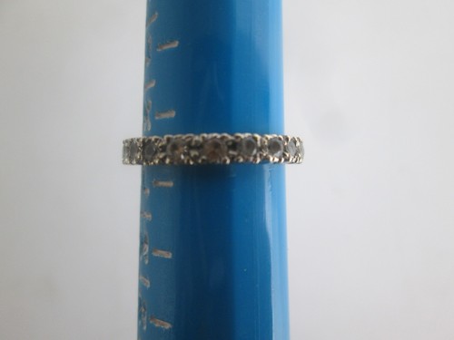 Vintage 9 Carat White Gold Full Eternity Ring Set With Synthetic Spinels - Picture 6 of 12