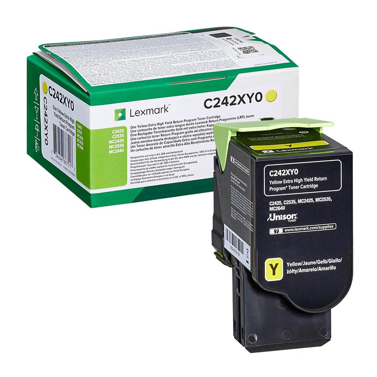 Original Lexmark C242XY0 Extra High Capacity Yellow Return Program Toner