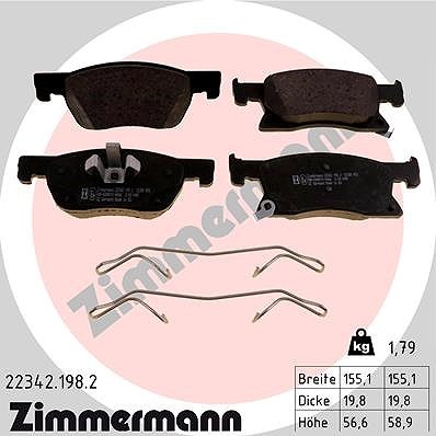Zimmermann Bremsbelagsatz, Scheibenbremse Vorderachse FüR Opel-image