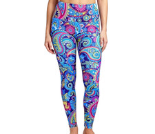 High Waisted Leggings - Deep Pockets - Yoga Activewear - Colorful Paisley Patter