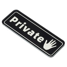 Private Door Sign, Acrylic 6"x2" Car Sticker Privacy Sticker, Black