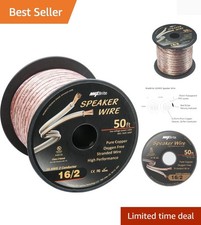 50 ft. Spool High Performance 16 Gauge Speaker Wire, Oxygen Free Pure Copper ...