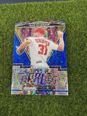 2021 Prizm Fearless Blue Donut Circles /199 #FR-20 Max Scherzer BASEBALL Card BG