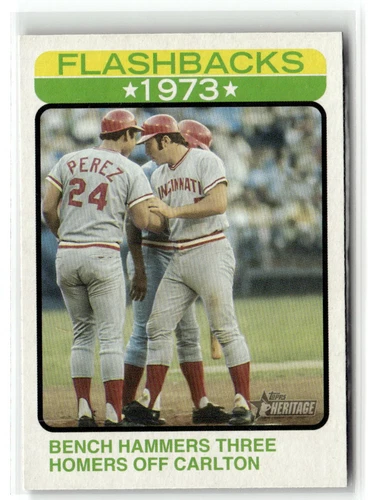2022 Topps Heritage #BF-5 Johnny Bench Baseball Flashbacks