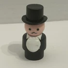 Vintage Fisher Price Little People Circus Train Ring Master Figure Black Hat