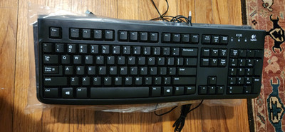 Lot of 7 - Logitech K120 USB Keyboard for PC - Black - Open Box : Unused