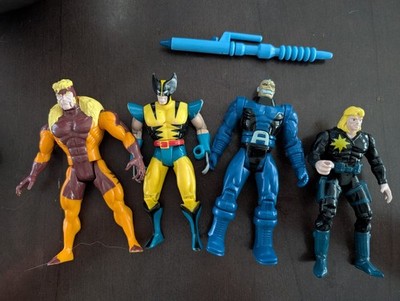 Vintage 1993 Toy Biz X-Men Lot of 4 Wolverine Sabretooth Apocalypse Longshot OOB