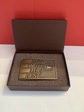 JOHN DEERE Belt Buckle 1988 'RUN WITH THE BEST' 'Special Edition' NIB- BinM