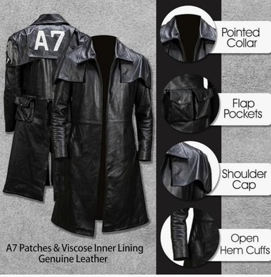 Mens A7 Fallout Vegas NCR Ranger Military Duster Brown Real