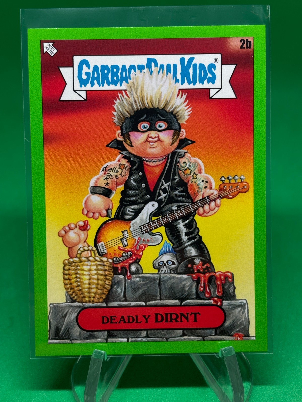 Deadly Dirnt #2b 2024 Topps GPK: Battle of The Bands Green Day Booger Green