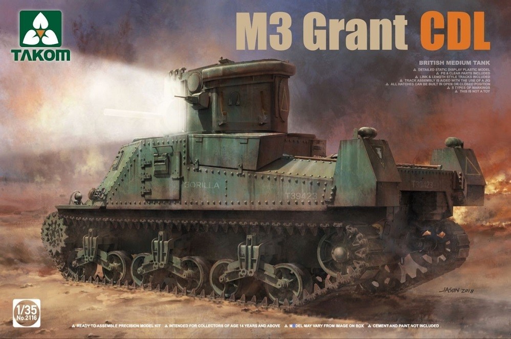 Takom TAK2116 - 1:35 British Medium Tank M3 Grant CDL - New