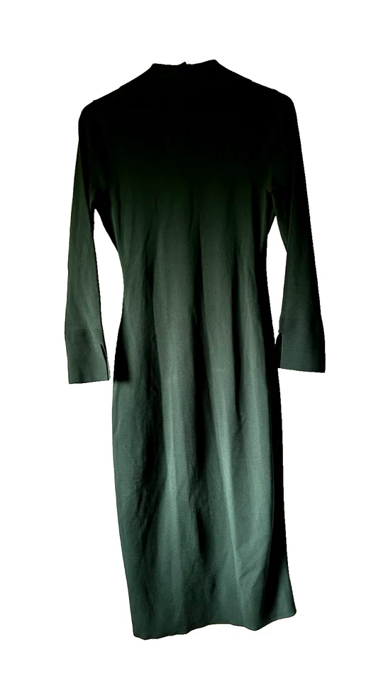 NWOT BR Banana Republic Sz L Polo Wrap Midi Sweater Dress Moonlight Forest Green - Image 4 of 4