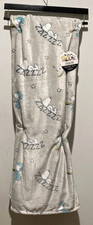 Snoopy Peanuts Berkshire Blanket Sleepwalking ZZZ Grey Plush Throw Blanket