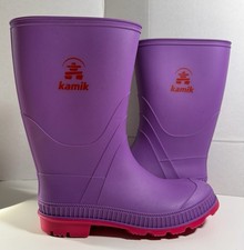 kamik boots Girls Rain Boots Size 5 , 24 High, Made In Canada, Slightly Worn.