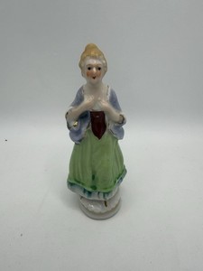 Vintage Occupied Japan Figurine: Colonial Woman Porcelain Decor
