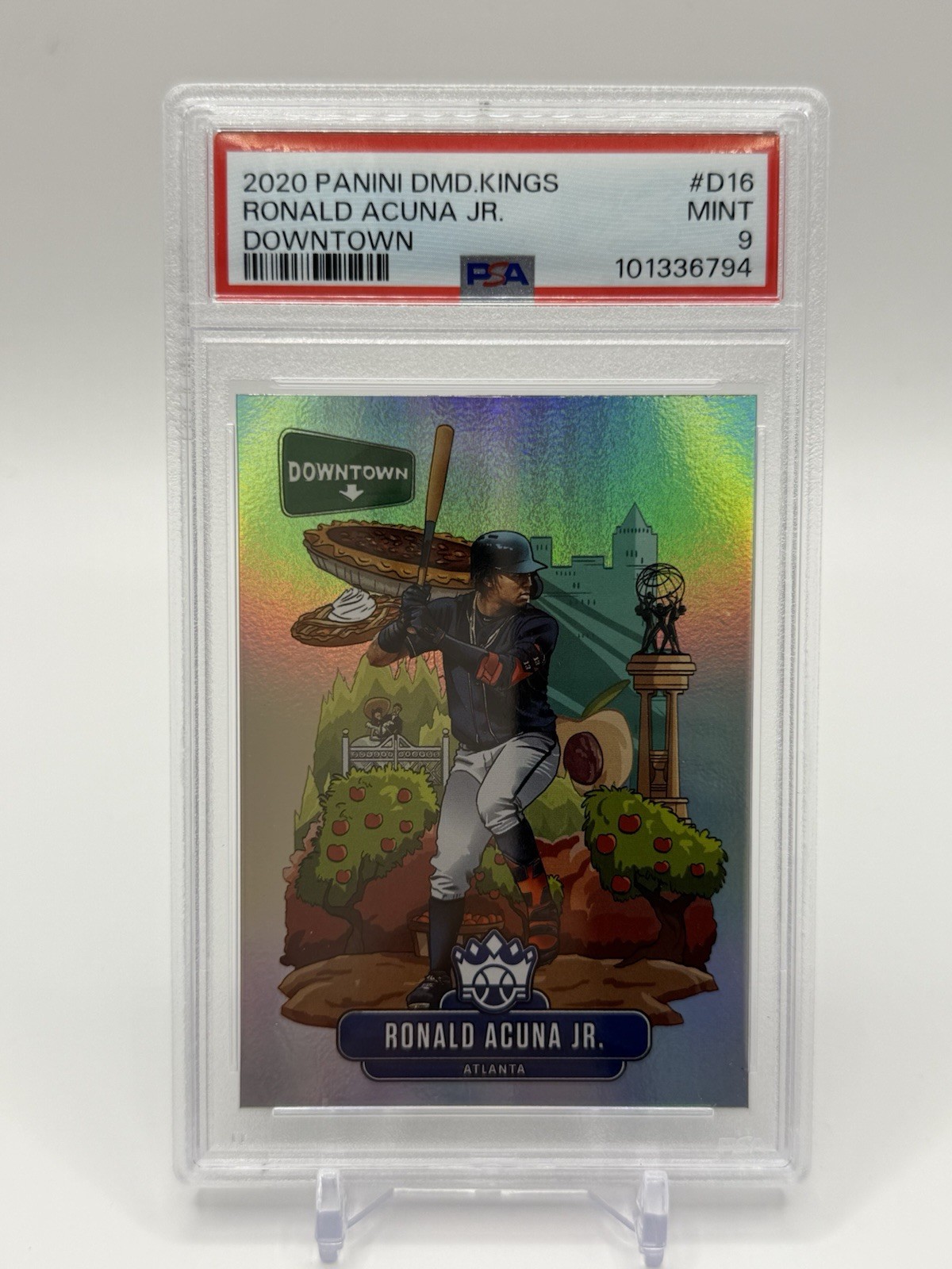 2020 Panini Diamond Kings Downtown D16 Ronald Acuna Jr. Atlanta Braves SSP PSA 9