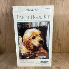 Vintage Wonderart Puppy Love Latch Hook Kit 12x12 Inch Labrador  4670