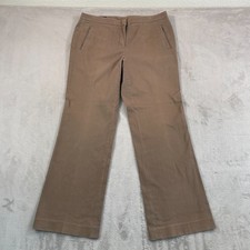 Brooks Brothers 346 Stretch Wide Leg Trouser Pants Women 12 Brown Casual Preppy