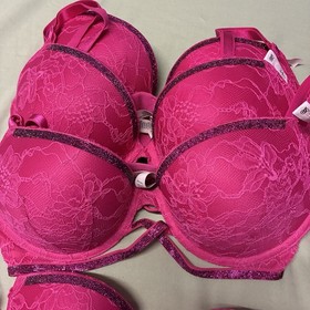 Victoria's Secret Shine Cradle Very Sexy Push Up Bra Hot Pink Lace 18 Pcs Lot
