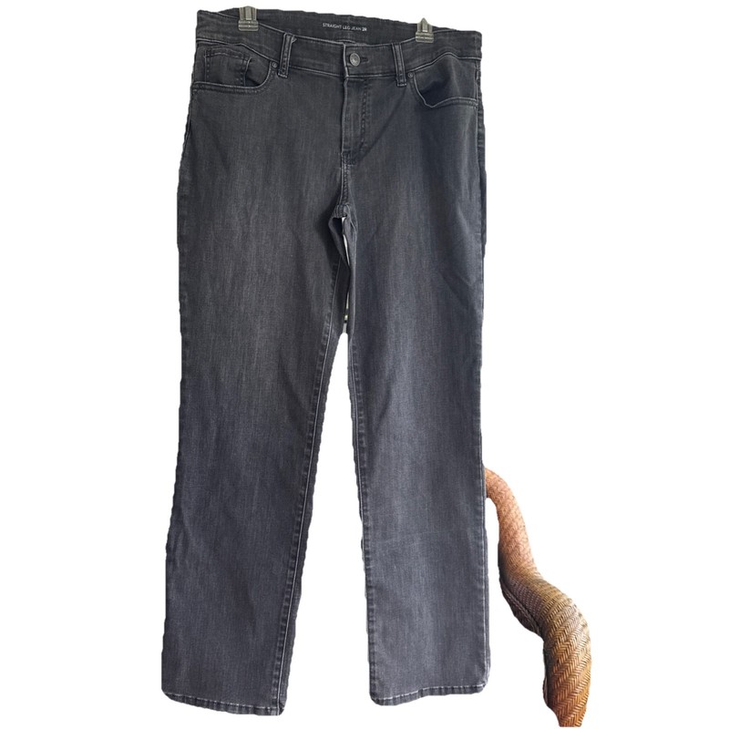 ￼ Chico Straight Leg Jeans Two Regular Compare 12, Gray Jeans Stretch Very Good