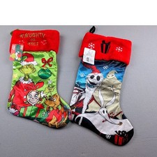Grinch Nightmare Before Christmas Stocking Se...