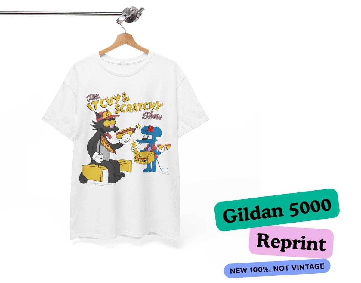 The Simpsons Itchy and Scratchy T-Shirt Unisex Cotton Tee S-5XL