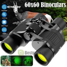 60x60 HD Military Zoom Powerful Binoculars Day/Low Night Optics Hunting Case