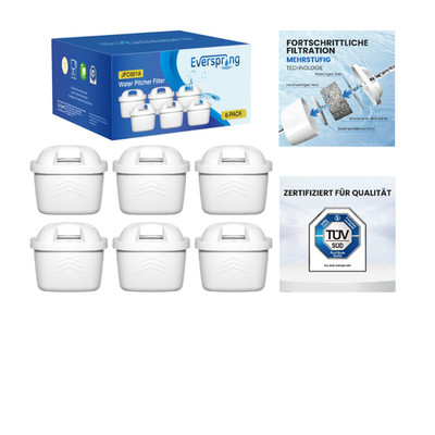 EVERSPRING Wasserfilter Kompatibel mit Brita Maxtra Plus Mavea Anna Duomax