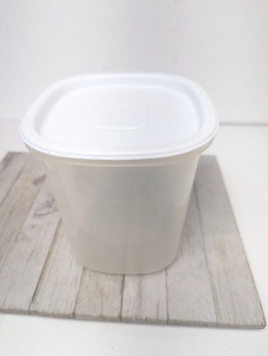 Rubbermaid 3 Qt Servin Saver #6 Bidone Quadrato Trasparente Portaoggetti BIANCO Coperchio