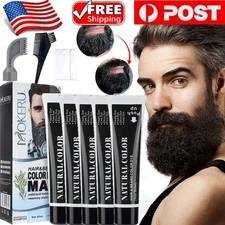 5/3PCS Beard Hair Color Dye Cream Natural Men Mustache Dying Black Darkening Dye
