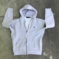 Polo Ralph Lauren Full Zip Hoodie Gray Women Medium Fleece Lined