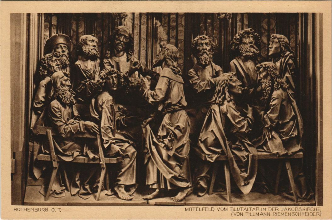 Old postcard postcard Rothenburg - midfield from the blood altar GERMANY (1075204)