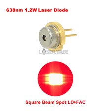 638nm 1.2W 1200mW TO-5 φ9mm Red Laser Diode with FAC Fiber, Square Spot