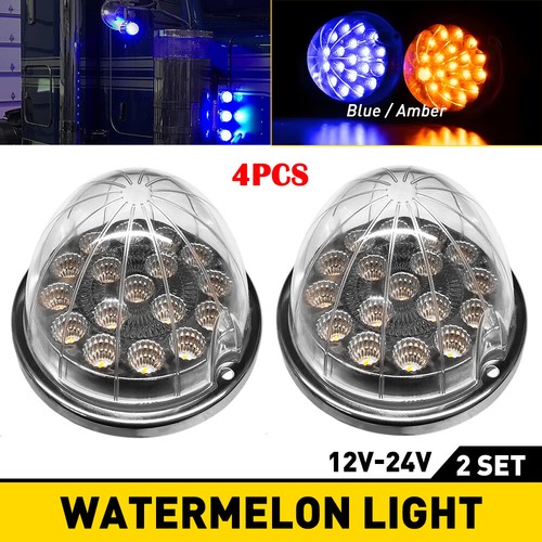Universal Clear lens Amber Blue Watermelon LED Marker FrontTurn Signal Light EKK - Picture 23 of 40