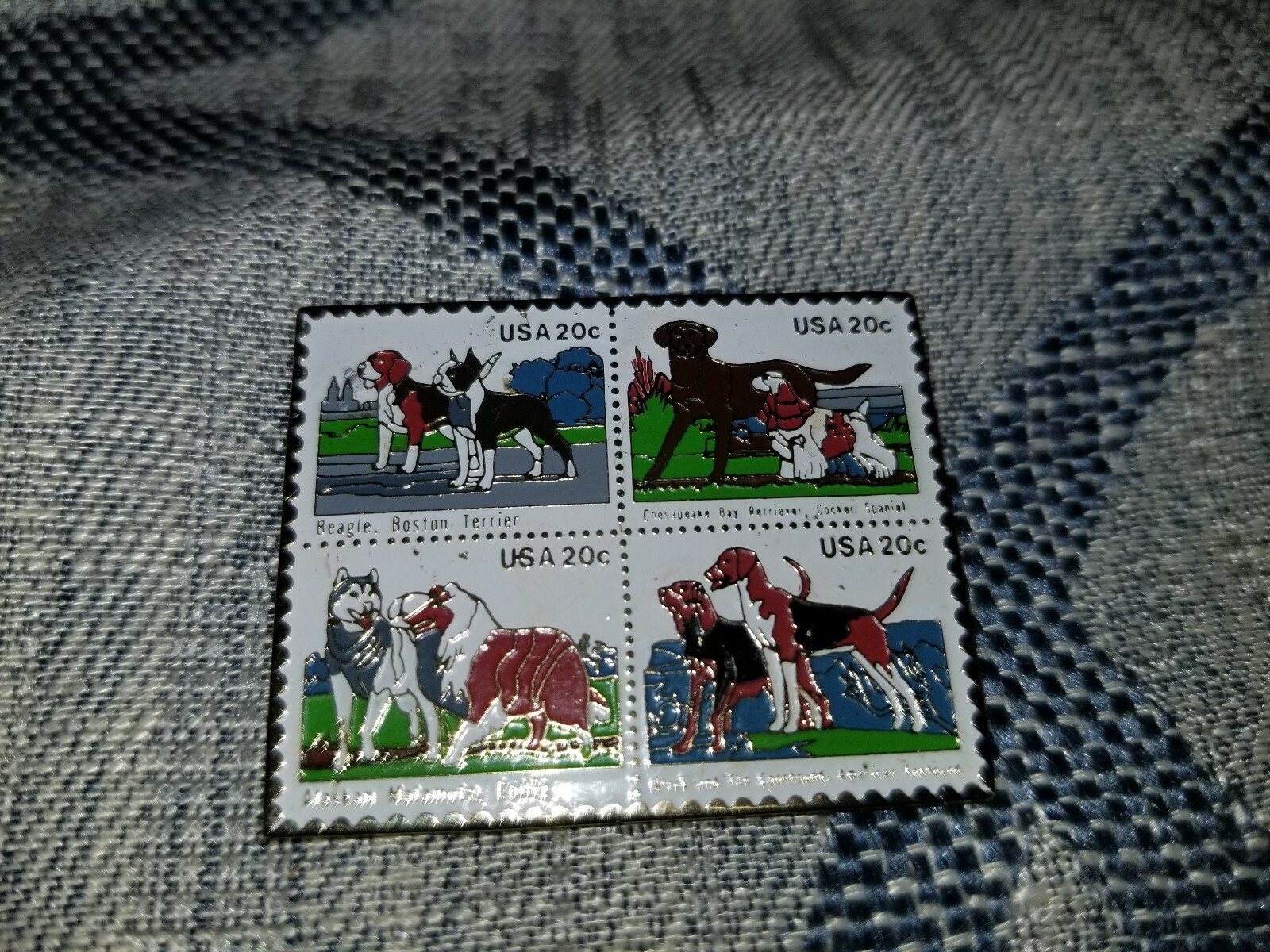 United States Post Office 1984 Vintage 20 Cent Dog Stamps Lapel Pin | eBay