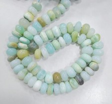 Peruvian Opal  Rondelle Smooth Beads 16 Inch 8.5-9 mm 1 Necklace Gemstone