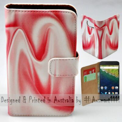 For Google Pixel Series - Pink Satin Theme Print Wallet Mobile Phone Case Cover