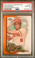 Joe Morgan RARE ORANGE REFRACTOR /25 TOPPS CHROME INVESTMENT CARD SSP PSA 10
